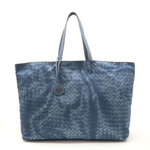 BOTTEGA VENETA ボッテガ ヴェネタ イントレッチオ リュージョン トートバッグ ショルダーバッグ ナイロン レザー ブルー 青 チャーム付き