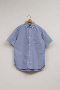 ★Nigel Cabourn / ナイジェル・ケーボン★BRITISH OFFICERS SHIRT S/S - GINGHAM★ブルー / サイズ46★NEW / 未使用★