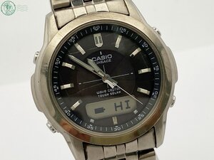 BA0607243　◇ CASIO カシオ LINEAGE リニエージ LCW-100T ウェーブセプター タフソーラー アナデジ シルバー 純正ベルト 腕時計 中古