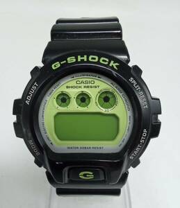 F38★【QZ/不動品】腕時計 カシオ CASIO G-SHOCK DW-6900CS クォーツ デジタル ブラック系×グリーン系 現状品 