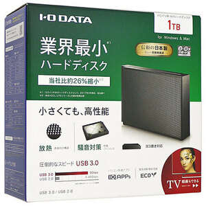 【中古】I-O DATA アイ・オー・データ製外付HD HDCZ-UT1KC ブラック 1.0TB USB3.0/USB2.0 展示品 [管理:1050022550]