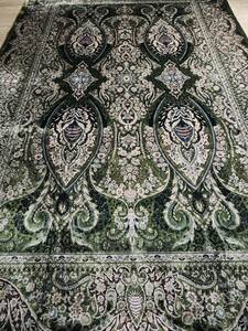 高級ペルシャ絨毯　クム産　ネギン・マシュハド・ヘレル工房　総シルク　手織り　最高峰225万ノット　202×303cm