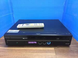 シャープ AQUOS VHS一体型ブルーレイレコーダー BD-HDV22 リモコン付　中古品1914