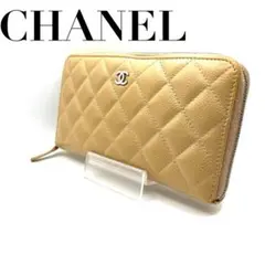 シャネル CHANEL キャビアスキン ココ ラウンドジップ 長財布 マトラッセ