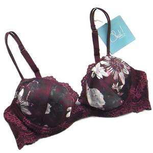 シュット!インティメイツ シックな花柄のブラジャー C65 Chut!INTIMATES/チャコット パープル/ワイン 新品タグ付 補償付送料込 定価\5,280 