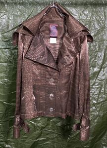 AW2000 JOHN GALLIANO BIG COLLAR PYTHON JACKET ジョンガリアーノ　ヴィンテージ　ジャケット