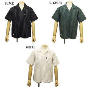 Schott (ショット) 3123018 STRIPE S/S WORK SHIRT ストライプ ワーク ショートスリーブシャツ 30(01)WHITE XXL