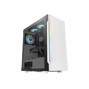 Thermaltake H200 TG RGB Snow Edition ミドルタワー型PCケース 強化ガラス フロントLEDバー搭載