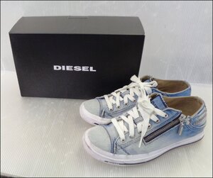 Bana8◆DIESEL/ディーゼル エクスポ ジップ ロースニーカー インディゴ 24.5cm シューズ 靴 ヴィンテージ