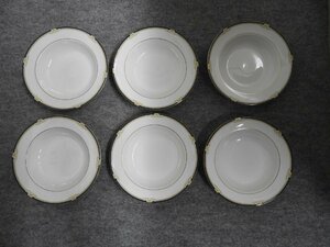 美品　Wedgwood ウエッジウッド CAVENDISH キャベンディッシ　R4680 20cmプレート 深皿　スープ皿　6枚セット（4620）