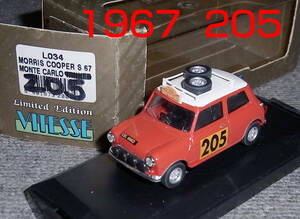 トラフィック社製 1/43 MORRIS COOPER S 1967 モナコ 205号 MINI ミニ クーパー モーリス L034 S67 モンテカルロ