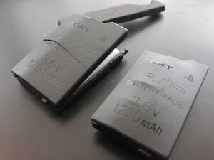 SONY PSP-S110 PSP2000,3000用バッテリー2ケ 破損品 ジャンク 改造 パーツ取り 3.6V 1200mAｈ 薄型バッテリー 膨張 ケース割れ