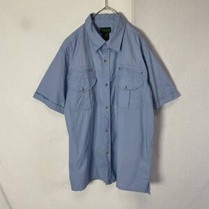 Scandia Woods 半袖ワークシャツ 古着　Lサイズ　ライトブラウン　ヴィンテージ WORKWEAR