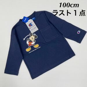 新品12888 紺長袖Tシャツ　ミッキー×チャンピオン100cm男女兼用　ディズニー