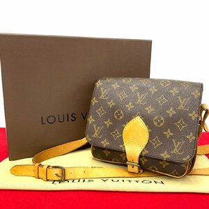 極 美品 箱 袋付き LOUIS VUITTON ルイヴィトン カルトシエール モノグラム レザー ショルダーバッグ ポシェット ブラウン 113-5