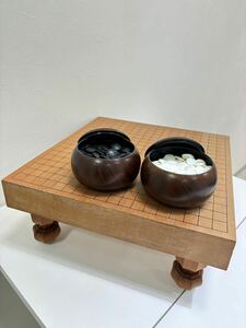 囲碁セット 囲碁盤 約42cm×45.5cm 厚み約6cm 木製 碁石 那智黒 蛤