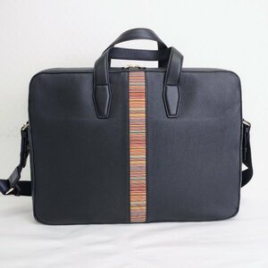 5854 ♪ Paul Smith ポールスミス ブリーフケース M1A 6603 BMULTI ショルダーバッグ 2WAY カーフレザー ブラック 【1008】