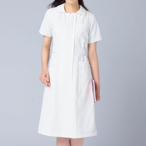 新品　ナース服　ソフトドビー 開襟ピンタックワンピース