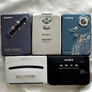 【ジャンク品】SONY カセット ウォークマン 5台 まとめ EX677 EX3 EX631 EX77 WM-190 ソニー WALKMAN 