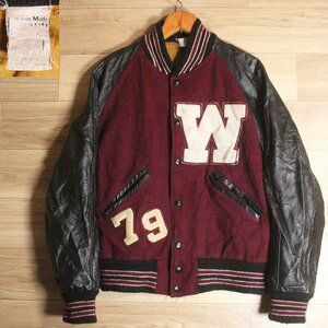 L9R/S6.11-2　70s　ヴィンテージ　AWARD JACKET by KAYE BROS.　袖革スタジャン　アワードジャケット　バーシティジャケット　42