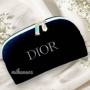 ディオール スウェード ベルベット ポーチ ブラック Dior コスメポーチ 化粧ポーチ ノベルティ ノベルティー クリスチャンディオール