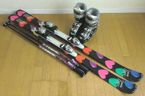 ■■送料無料■即決■COSMIC SURF＋NORDICA■女性用カービングスキー4点セット■板152/靴24-24.5■WAX済■■