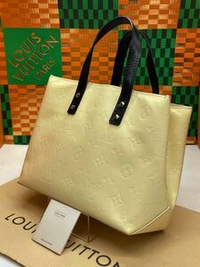 型押しクッキリ◇LOUISVUITTON◇ヴェルニ◇モノグラム◇リードpm◇艶消し◇クリーム×ブラック◇ルイヴィトン◇ミニトートバッグ