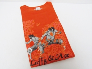 非売品 ONE PIECE ワンピース Tシャツ LUFFY & ACE ルフィ エース オレンジ フリーサイズ 限定 アニメ ジャンプ