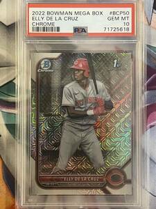 【1円スタート】【PSA10】 Topps Elly De La Cruz Bowman 1st Mega Mojo Refractor