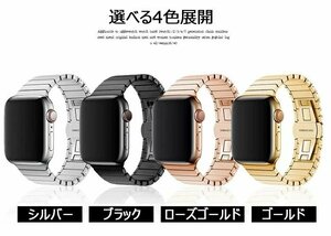 apple watch 対応 バンド ステンレスコンパチ アップルウォッチ 金属ベルト ウォッチバンド 金属バンド 【ブラック 38/40MM】