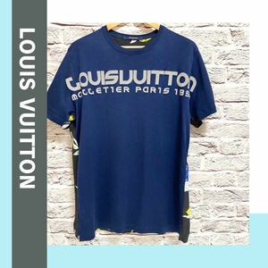 【限定品 美品 XL】人と被りたくない方へ　LV前面ロゴTシャツ　背面ボタニカルT