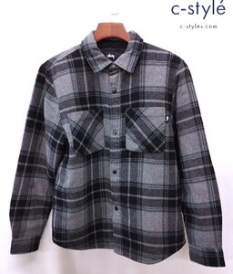 J281 [秋冬物][人気] STUSSY ステューシー ジャケット S グレー系 Max Plaid Quilted Shirt チェック柄 | G★