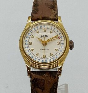 B707-H25-727◎ ORIS オリス 7405 裏スケ オートマチック ポインターデイト 自動巻き 腕時計 レディース 約2.6cm 稼働 17石