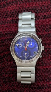 swatch IRONY ALUMINIUM スウォッチ アイロニー スイス製 腕時計 メンズ腕時計 クオーツ クロノグラフ ブルー文字盤