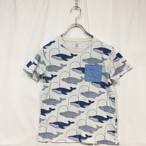 graniph/グラニフ製 Tシャツ クジラ ホワイト系 コットン100％ サイズ140 キッズ