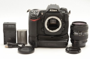 ※１円出品～【 高画質★高速連写 】NIKON ニコン D300 一眼レフ +（MB D10)付 + AF 28-70mm D MACRO 標準 ＆レンズセット＃③12Ｔ903ｃ