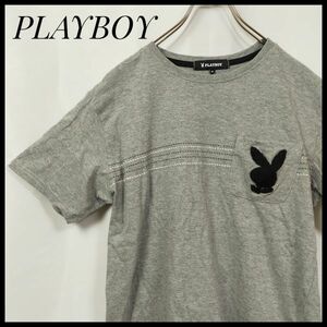 プレイボーイ　半袖Ｔシャツ　ＰＬＡＹＢＯＹ　デカロゴ　アニマル柄　うさぎ　スリーブロゴ　夏向き　人気ブランド