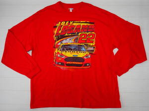 ☆送料無料☆ NASCAR ナスカー USA直輸入 古着 長袖 チーム・ペンスキー ジョーイ・ロガーノ Tシャツ メンズ 3XL レッド トップス 中古