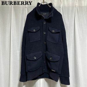 【高級】BURBERRY BLACKLABEL ローゲージニット ブルゾン M