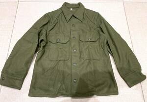 極美品 ミリタリー MILITALY US ARMY 50s OD108 M1951 メルトンウール フィールド シャツ Msize オリーブ HEAVY WOOL FIELD SHIRTS VINTAGE