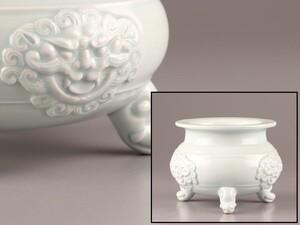 中国古玩 唐物 宋代 龍泉窯 青磁 香炉 時代物 極上品 初だし品 C9843