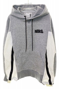 サカイ sacai × NIKE 20AW NRG HOODIE GRAY S CZ4695-063 コラボ パーカー フーディー ドッキング ロゴプリント 切替 グレー 【ブランド古