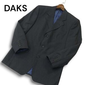 DAKS ダックス 通年 総裏★ ストライプ テーラード ジャケット Sz.S36 メンズ グレー　A5T00054_1#O