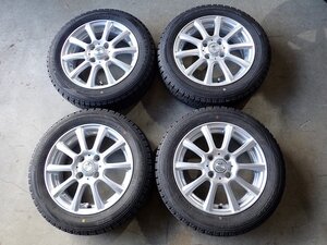 YS14281【送料無料155/65R14】タント スペーシア サクラ N-BOXなどに 中古スタッドレス ▼14×4.5J 100/4H ET45▼1円スタート