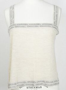 99c CHANEL cashmere logo tops size 42 シャネル カシミヤ ニット ロゴ キャミソール トップス b8725