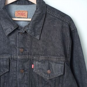 80s ビンテージ Levis リーバイス 70506 0259 ブラックデニム Gジャン 先染め 48R USA製