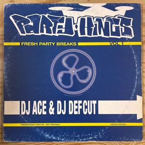 DJ ACE & DJ DEFCUT/PARTY KINGS/FRESH PARTY BREAKS VOL.1/プロモ/レコード/中古/DJ/club/hiphop/reggae