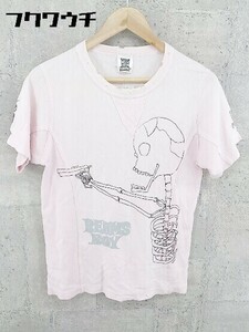 ◇ BEAMS BOY ビームスボーイ ドクロ スカル プリント 半袖 Tシャツ カットソー サイズM ピンク レディース