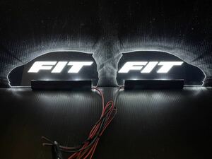 ★☆フィット GE6 GE7 GE8 GE9 高輝度 ホワイト LED 小窓 Aピラー 光るパネル 左右セット ☆★