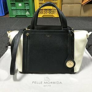 【ペッレモルビダ】本物 PELLE MORBIDA ハンドバッグ 2way ショルダーバッグ 本革 レザー 女性用 レディース 日本製 チャーム 保存袋付き